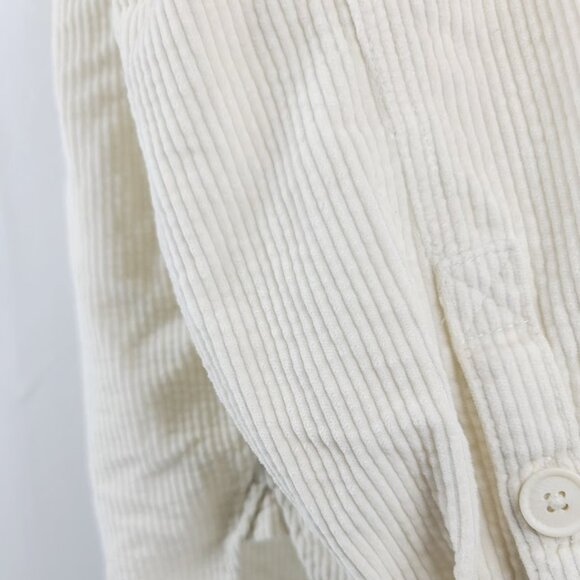 American Eagle Outfitters Women's Ivory Oversize Corduroy Button-Up Shirt Size L - Picture 7 of 11